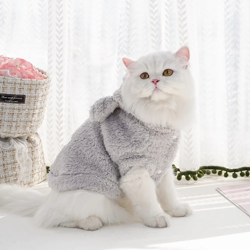 Cute & Cozy Cat Hoodie 🐾❄️ Ultra-soft fleece to keep cats & small pups warm, snug, and stylish all season long! 💕