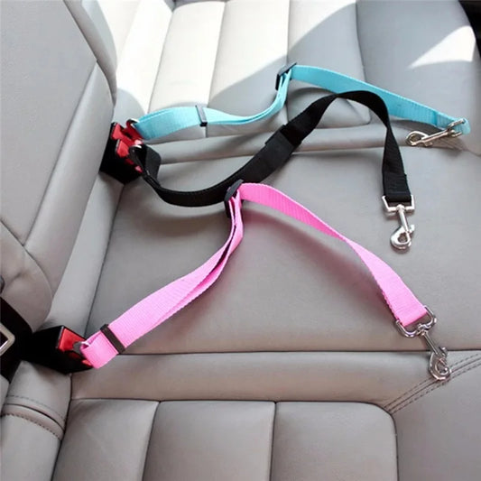 Adjustable Pet Car Seat Belt – Safety Harness Clip for Dogs
