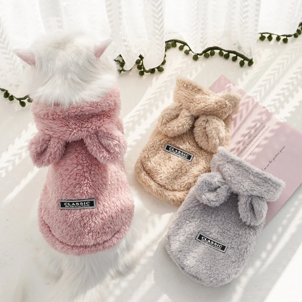 Cute & Cozy Cat Hoodie 🐾❄️ Ultra-soft fleece to keep cats & small pups warm, snug, and stylish all season long! 💕