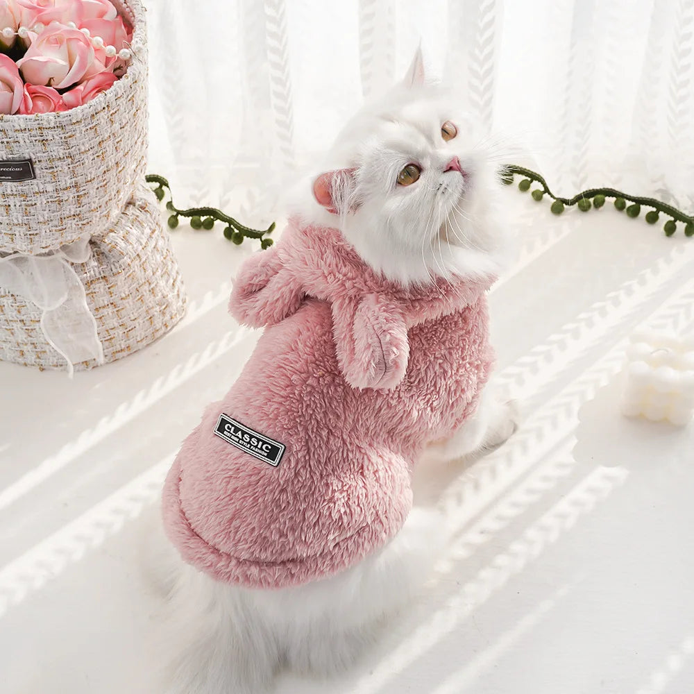 Cute & Cozy Cat Hoodie 🐾❄️ Ultra-soft fleece to keep cats & small pups warm, snug, and stylish all season long! 💕
