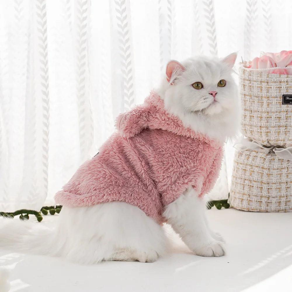 Cute & Cozy Cat Hoodie 🐾❄️ Ultra-soft fleece to keep cats & small pups warm, snug, and stylish all season long! 💕