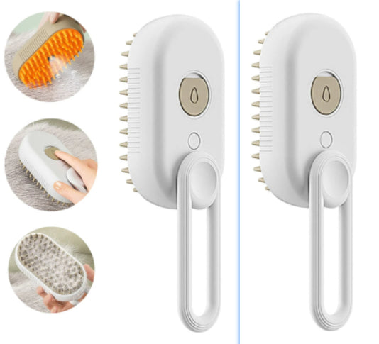 **3-in-1 Steamy Pet Brush **Electric spray grooming brush for cats & dogs—removes loose hair, reduces shedding, and gently massages for a clean, happy coat.