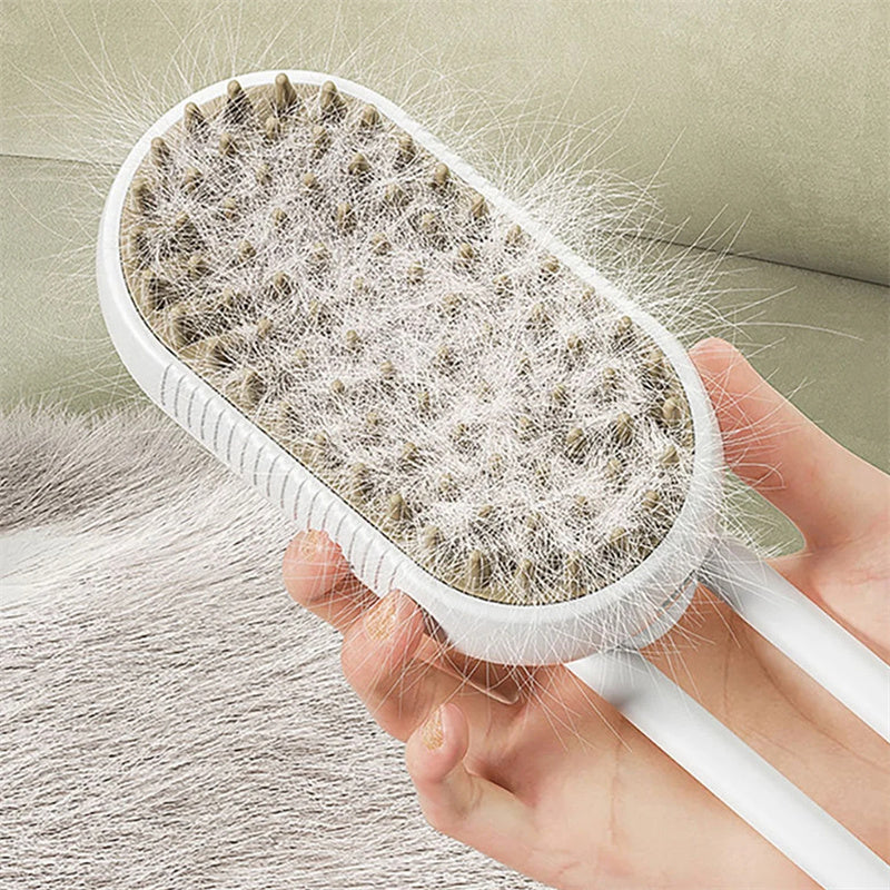 **3-in-1 Steamy Pet Brush **Electric spray grooming brush for cats & dogs—removes loose hair, reduces shedding, and gently massages for a clean, happy coat.